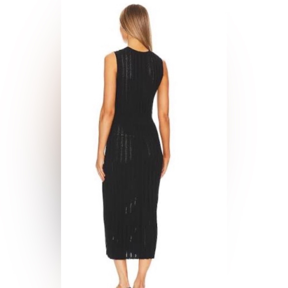 VARLEY Black Florian Knit Midi Dress  S 100% Cotton - Picture 2 of 6